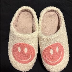 Cozy Pink Smiley Face Slippers